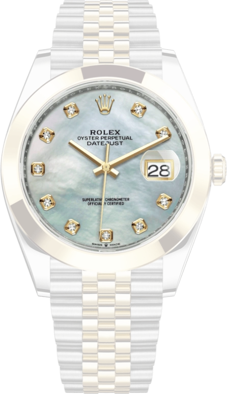 Rolex,Datejust 41 41mm,41mm,Yellow Gold,Stainless Steel,White,Automatic,Day,70hours,126303,126303-0018