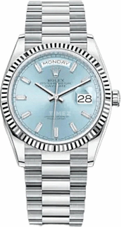 Rolex,Day-Date 36 36mm,36mm,Platinum,Ice Blue,Automatic,Date,Day,128236,128236-0009