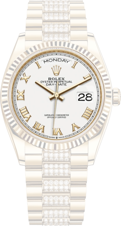 Rolex,Day-Date 36 36mm,36mm,Yellow Gold,White,Automatic,Date,Day,128238,128238-0077