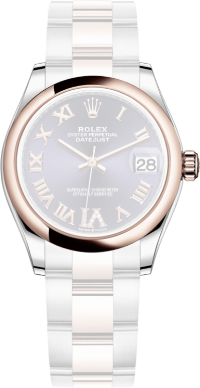 Rolex,Datejust 31 31mm,31mm,Rose Gold,Stainless Steel,Purple,Automatic,Day,55hours,278241,278241-0019