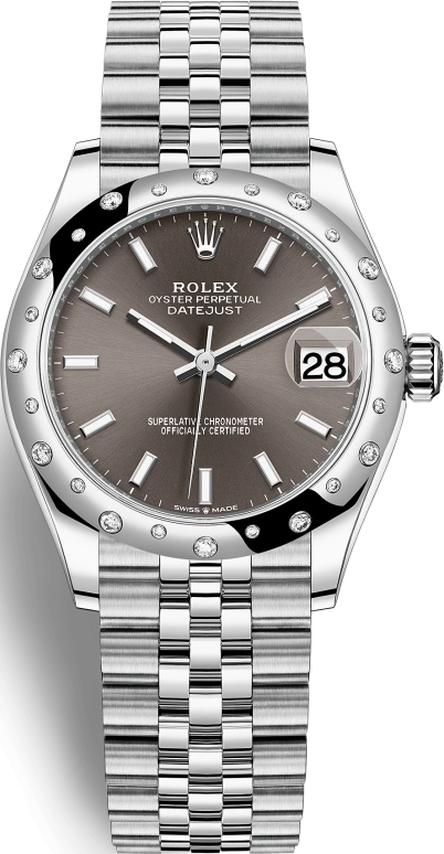 Rolex,Datejust 31 31mm,31mm,White Gold,Stainless Steel,Grey,Automatic,Day,55hours,278344RBR,278344RBR-0018