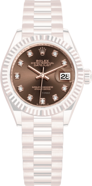 Rolex,Lady-Datejust 28mm,28mm,Everose Gold,Brown,Automatic,Day,55hours,279175,279175-0016