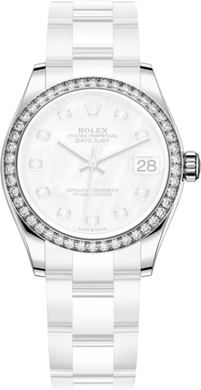 Rolex,Datejust 31 31mm,31mm,White Gold,Stainless Steel,White,Automatic,Day,55hours,278384RBR,278384RBR-0007
