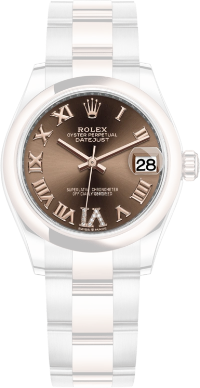 Rolex,Datejust 31 31mm,31mm,Rose Gold,Stainless Steel,Brown,Automatic,Day,55hours,278241,278241-0003