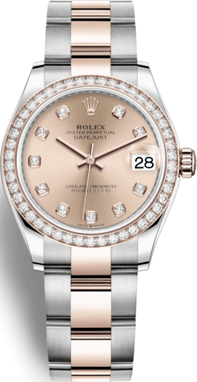 Rolex,Datejust 31 31mm,31mm,Rose Gold,Stainless Steel,Rose,Automatic,Day,55hours,278381RBR,278381RBR-0023