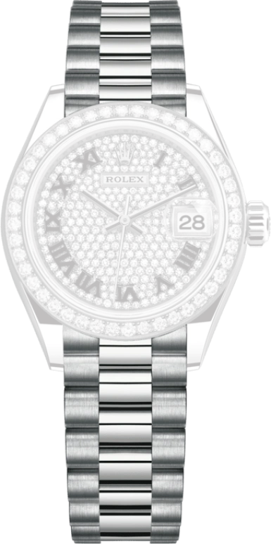 Rolex,Lady-Datejust 28mm,28mm,White Gold,Silver,Automatic,Day,55hours,279139RBR,279139RBR-0014