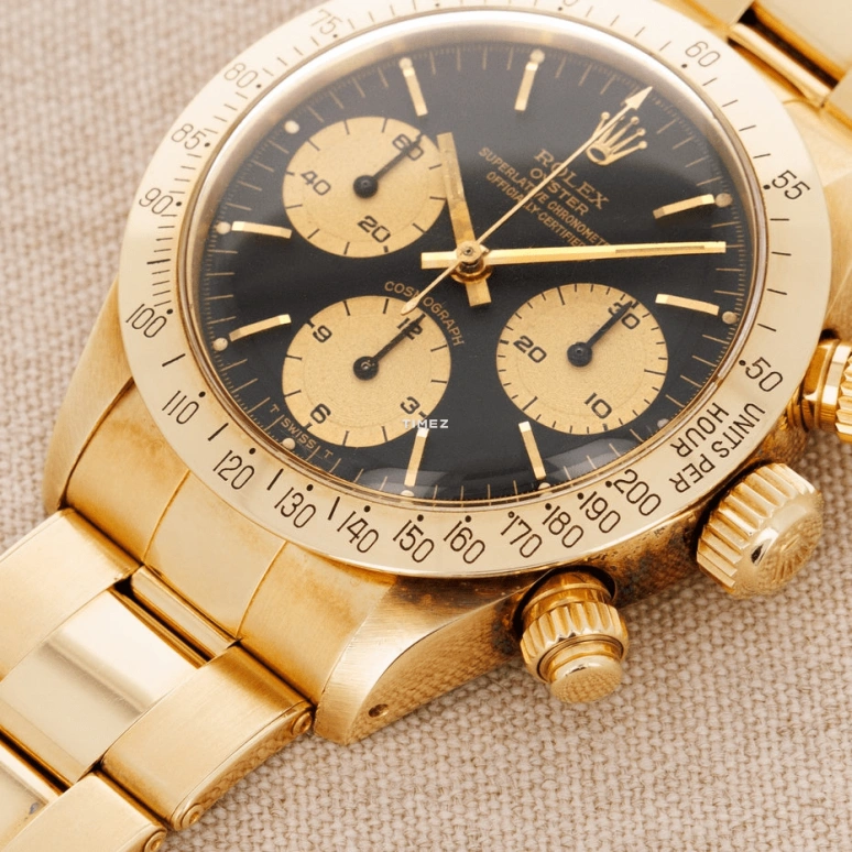 Rolex,Daytona 37mm,37mm,Yellow Gold,Black,Handwound,Chronograph,48hours,6265,6265-Black Dial