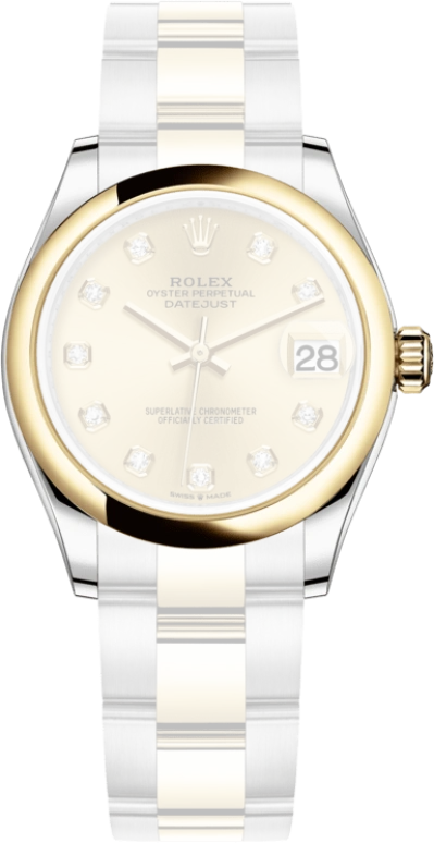 Rolex,Datejust 31 31mm,31mm,Yellow Gold,Stainless Steel,Champagne,Automatic,Day,55hours,278243,278243-0025