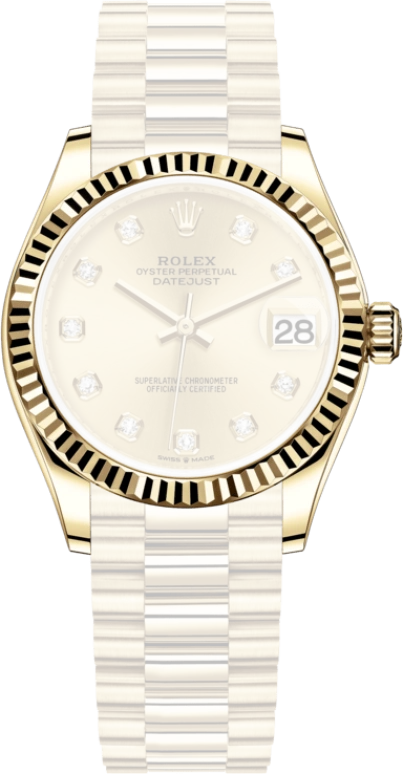 Rolex,Datejust 31 31mm,31mm,Yellow Gold,Champagne,Automatic,Day,55hours,278278,278278-0009