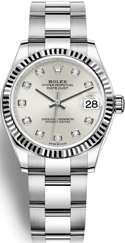 Rolex,Datejust 31 31mm,31mm,White Gold,Stainless Steel,Silver,Automatic,Day,55hours,278274,278274-0029