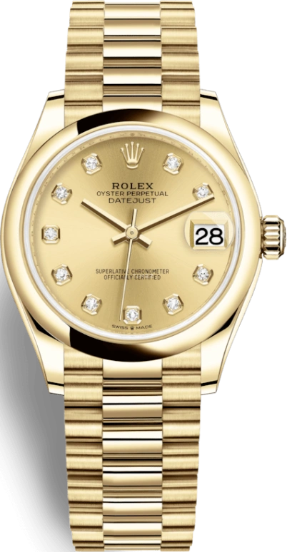 Rolex,Datejust 31 31mm,31mm,Yellow Gold,Champagne,Automatic,Day,55hours,278248,278248-0014