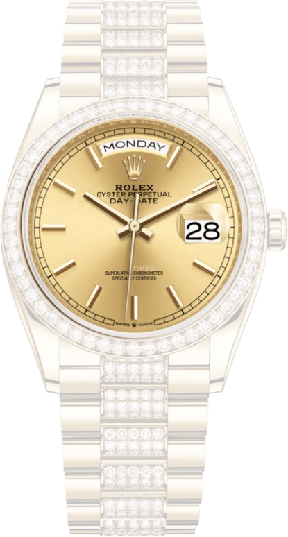 Rolex,Day-Date 36 36mm,36mm,Yellow Gold,Champagne,Automatic,Date,Day,128348RBR,128348RBR-0027