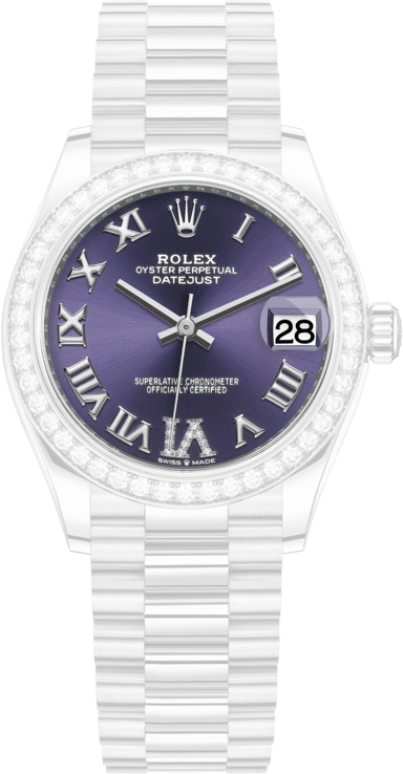 Rolex,Datejust 31 31mm,31mm,White Gold,Purple,Automatic,Day,55hours,278289RBR,278289RBR-0019
