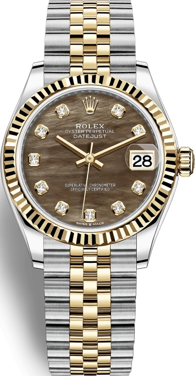 Rolex,Datejust 31 31mm,31mm,Yellow Gold,Stainless Steel,Black,Automatic,Day,55hours,278273,278273-0024