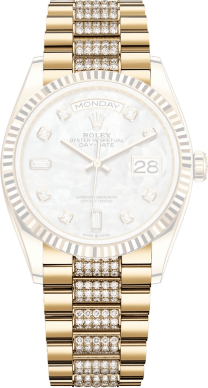 Rolex,Day-Date 36 36mm,36mm,Yellow Gold,White,Silver,Automatic,Date,Day,128238,128238-0032