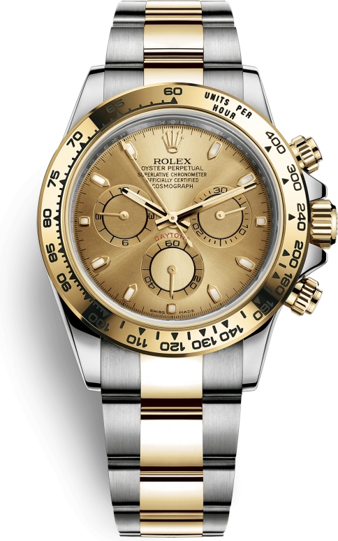 Rolex,Daytona 40mm,40mm,Yellow Gold,Stainless Steel,Champagne,Automatic,Chronograph,Column Wheel,116503,116503-0003