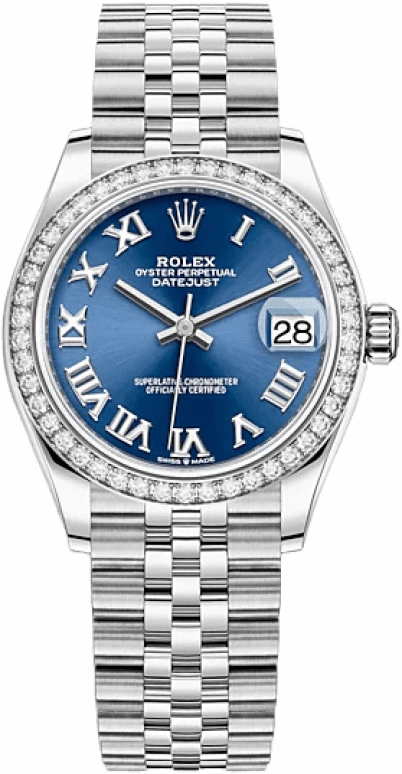 Rolex,Datejust 31 31mm,31mm,White Gold,Stainless Steel,Blue,Automatic,Day,55hours,278384RBR,278384RBR-0037