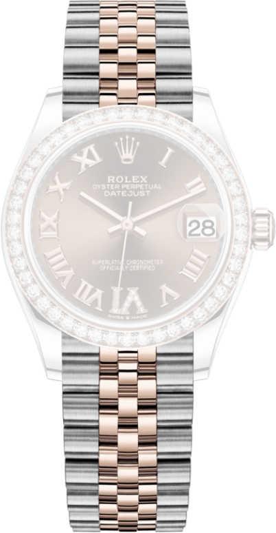 Rolex,Datejust 31 31mm,31mm,Rose Gold,Stainless Steel,Brown,Automatic,Day,55hours,278381RBR,278381RBR-0006