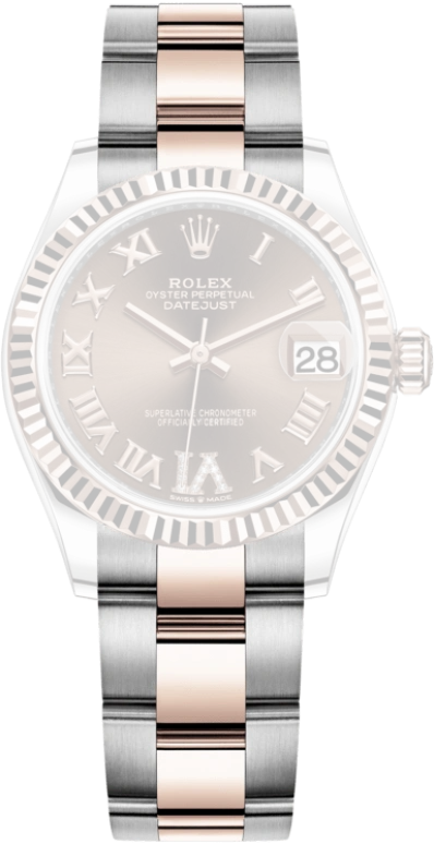 Rolex,Datejust 31 31mm,31mm,Rose Gold,Stainless Steel,Brown,Automatic,Day,55hours,278271,278271-0003