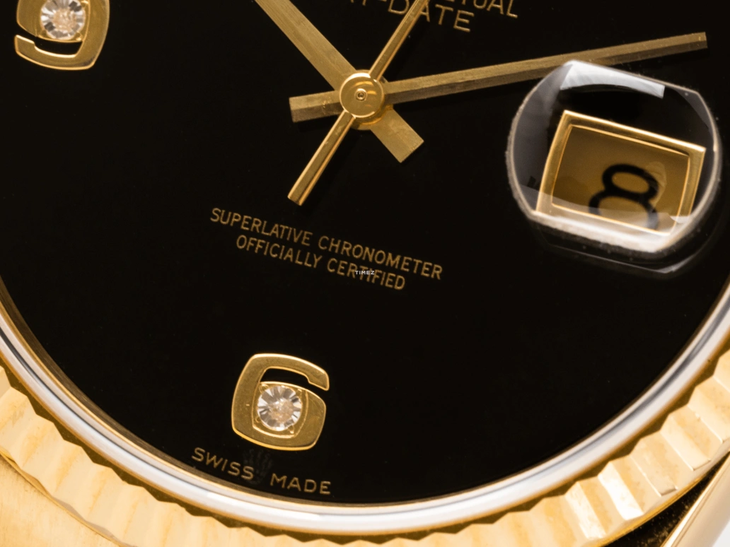 Rolex,Day-Date 36 36mm,36mm,Yellow Gold,Black,Automatic,Date,Day,118238 Onyx Arabic