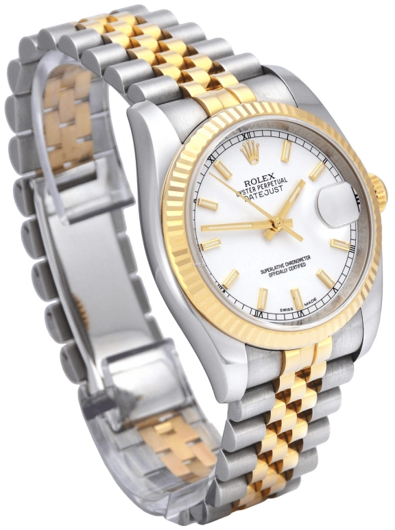 Rolex,Datejust 36 36mm,36mm,Yellow Gold,Stainless Steel,White,Automatic,Big Date,48hours,116233,116233-0200