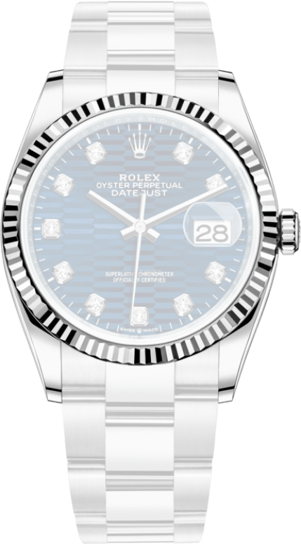 Rolex,Datejust 36 36mm,36mm,White Gold,Oystersteel,Blue,Automatic,Day,70hours,126234,126234-0058