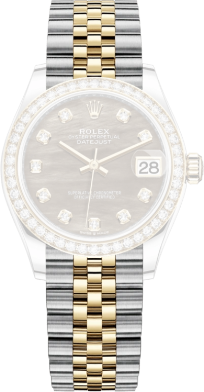 Rolex,Datejust 31 31mm,31mm,Yellow Gold,Stainless Steel,Black,Automatic,Day,55hours,278383RBR,278383RBR-0024