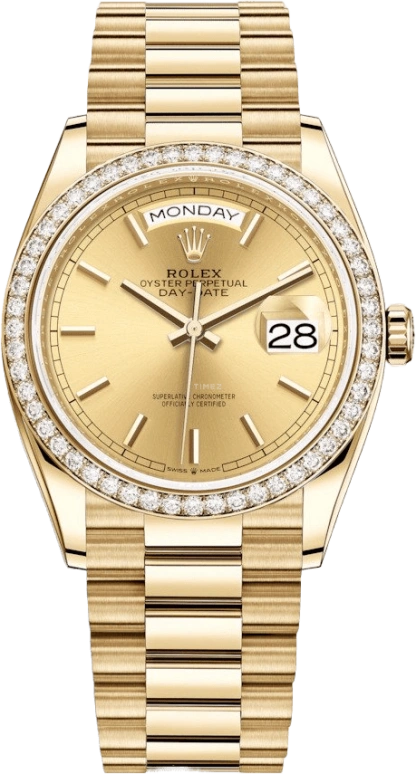 Rolex,Day-Date 36 36mm,36mm,Yellow Gold,Champagne,Automatic,Date,Day,128348RBR,128348RBR-0026