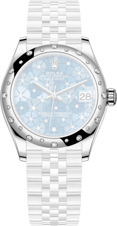 Rolex,Datejust 31 31mm,31mm,White Gold,Stainless Steel,Blue,Automatic,Day,55hours,278344RBR,278344RBR-0038