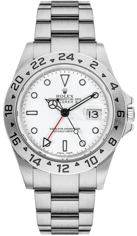 Rolex,Explorer II 40mm,40mm,Stainless Steel,White,Automatic,Day,Dule Time,16570,16570-0003
