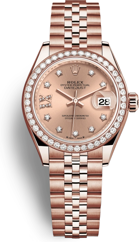 Rolex,Lady-Datejust 28mm,28mm,Everose Gold,Pink,Automatic,Day,55hours,279135RBR,279135RBR-0030