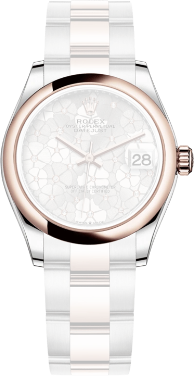 Rolex,Datejust 31 31mm,31mm,Rose Gold,Stainless Steel,Silver,Automatic,Day,55hours,278241,278241-0031