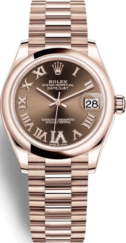 Rolex,Datejust 31 31mm,31mm,Rose Gold,Brown,Automatic,Day,55hours,278245,278245-0024