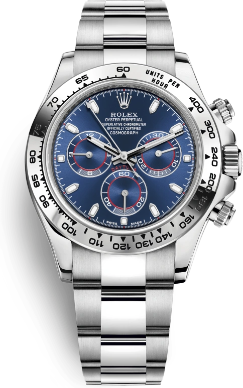 Rolex,Daytona 40mm,40mm,White Gold,Blue,Automatic,Chronograph,Column Wheel,116509,116509-0071