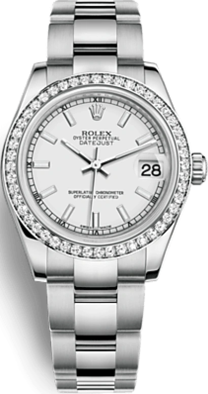 Rolex,Datejust 31 31mm,31mm,White Gold,Stainless Steel,White,Automatic,Day,48hours,178384,178384-0060
