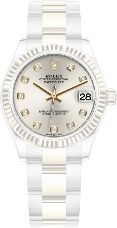 Rolex,Datejust 31 31mm,31mm,Yellow Gold,Stainless Steel,Silver,Automatic,Day,55hours,278273,278273-0019