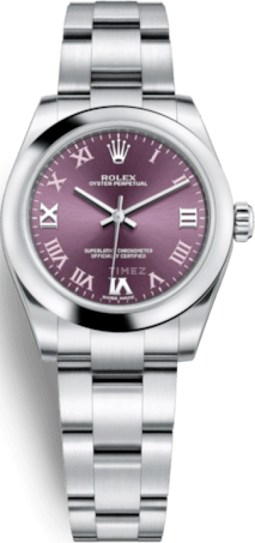 Rolex,Oyster Perpetual 31mm,31mm,Stainless Steel,Purple,Automatic,48hours,In-house Caliber,177200,177200-0017