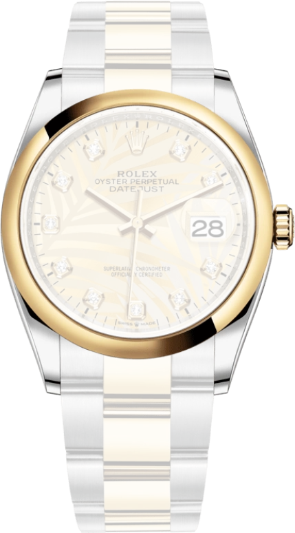 Rolex,Datejust 36 36mm,36mm,Yellow Gold,Stainless Steel,Champagne,Automatic,Day,70hours,126203,126203-0044