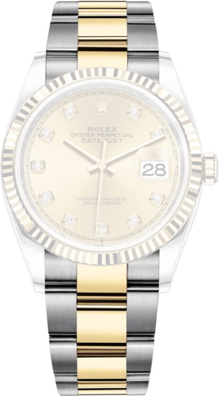 Rolex,Datejust 36 36mm,36mm,Yellow Gold,Stainless Steel,Champagne,Automatic,Day,70hours,126233,126233-0018