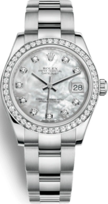 Rolex,Datejust 31 31mm,31mm,White Gold,Stainless Steel,White,Silver,Automatic,Day,48hours,178384,178384-0018