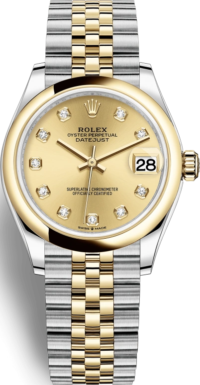 Rolex,Datejust 31 31mm,31mm,Yellow Gold,Stainless Steel,Champagne,Automatic,Day,55hours,278243,278243-0026