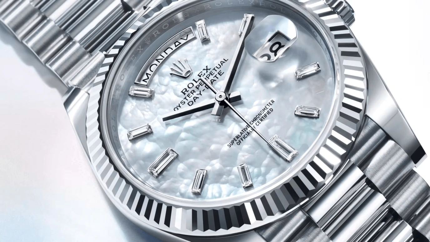 Rolex,Day-Date 40 40mm,40mm,White Gold,Silver White,Automatic,Date,Day,228239,228239-0078