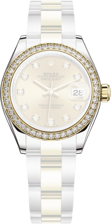 Rolex,Lady-Datejust 28mm,28mm,Yellow Gold,Oystersteel,Champagne,Automatic,Day,55hours,279383RBR,279383RBR-0012