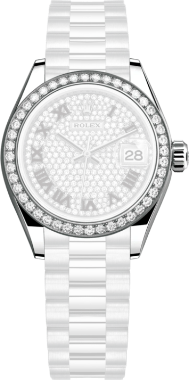 Rolex,Lady-Datejust 28mm,28mm,White Gold,Silver,Automatic,Day,55hours,279139RBR,279139RBR-0014
