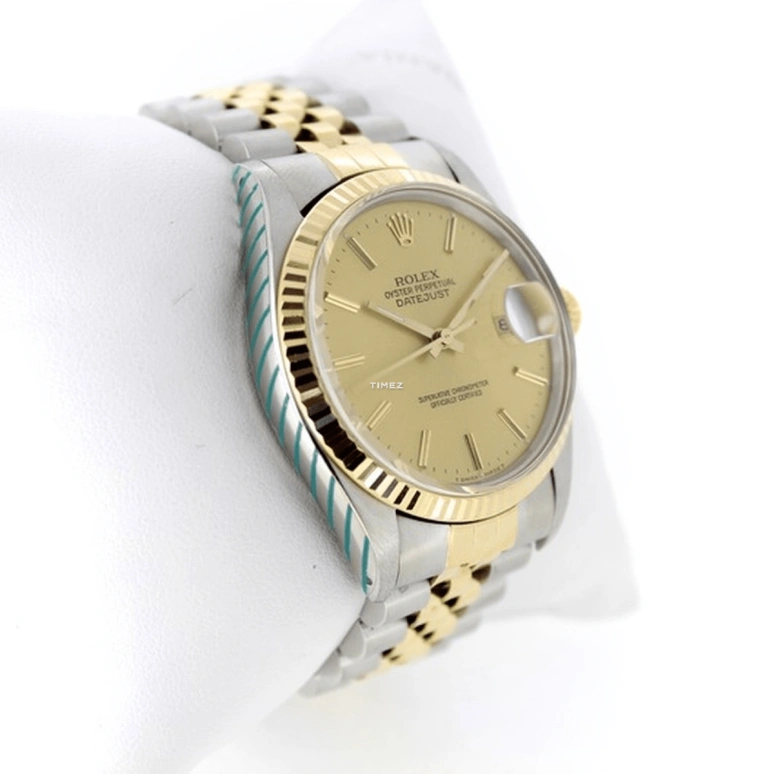 Rolex,Datejust 36 36mm,36mm,Yellow Gold,Stainless Steel,Champagne,Automatic,Day,50hours,16013 Jubilee