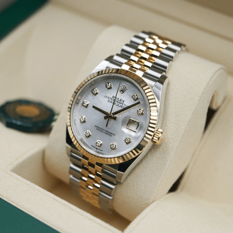Rolex,Datejust 36 36mm,36mm,Oystersteel,White,Automatic,Day,70hours,126233