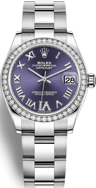 Rolex,Datejust 31 31mm,31mm,White Gold,Stainless Steel,Purple,Automatic,Day,55hours,278384RBR,278384RBR-0029