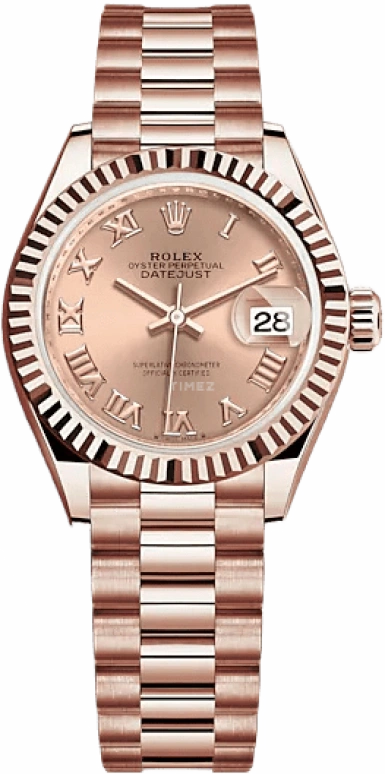 Rolex,Lady-Datejust 28mm,28mm,Everose Gold,Pink,Automatic,Day,55hours,279175,279175-0027