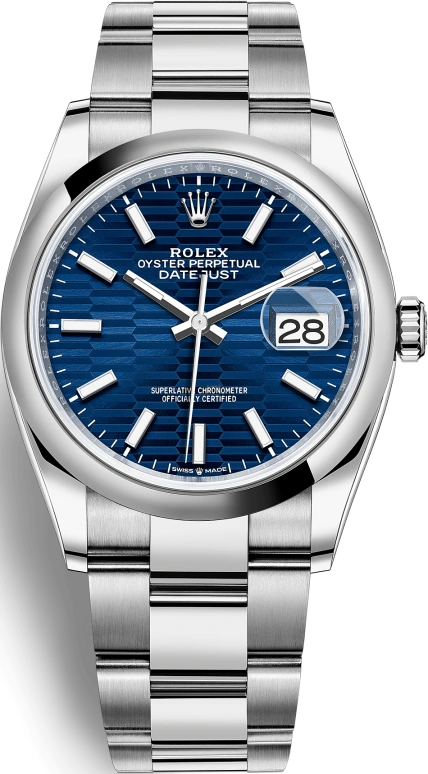 Rolex,Datejust 36 36mm,36mm,Stainless Steel,Blue,Automatic,Day,70hours,126200,126200-0022