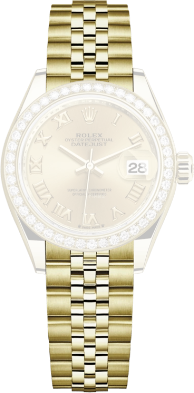 Rolex,Lady-Datejust 28mm,28mm,Yellow Gold,Champagne,Automatic,Day,48hours,279138RBR,279138RBR-0022